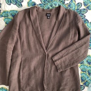 SALE! Eileen Fisher brown linen blazer size small